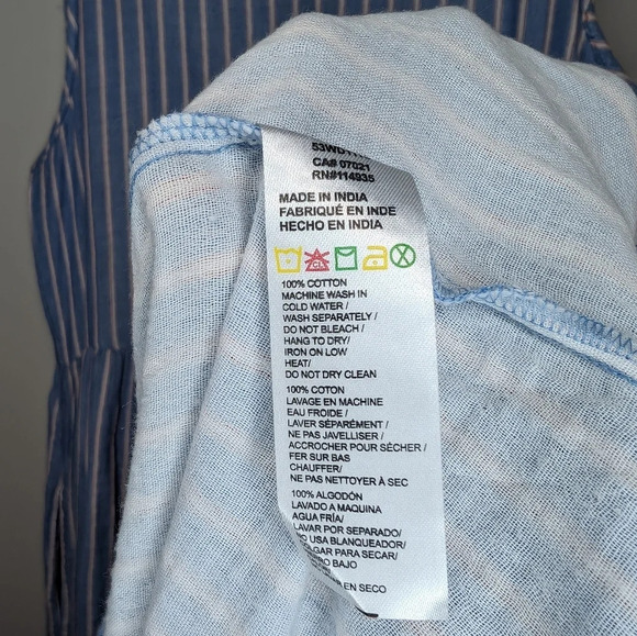 Retrod  Sleeveless Blue Pink White Stripe Layered Maxi Dress Women Small Boho - Picture 6 of 6